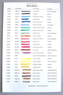 Akua Kolor Color Chart Akua Kolor Color Chart