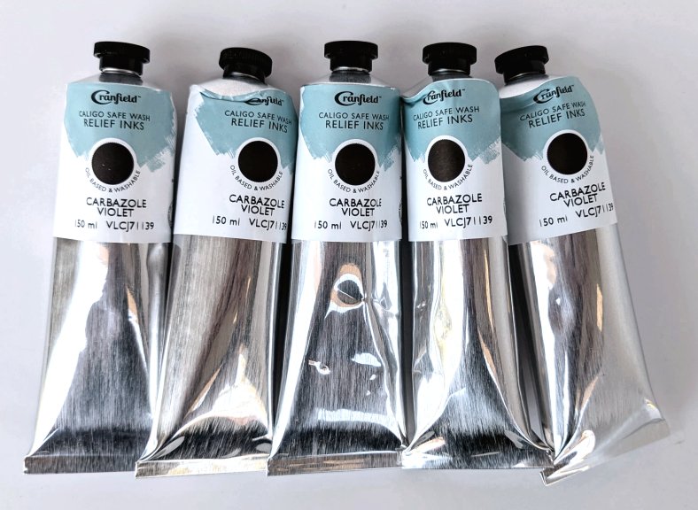 Caligo Safe Wash Relief Ink, tubes of Carbazole Violet Caligo Safe Wash Relief Ink, tubes of Carbazole Violet