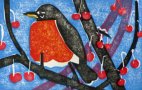 American Robin in Crabapple