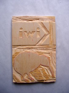Carved block for two colors